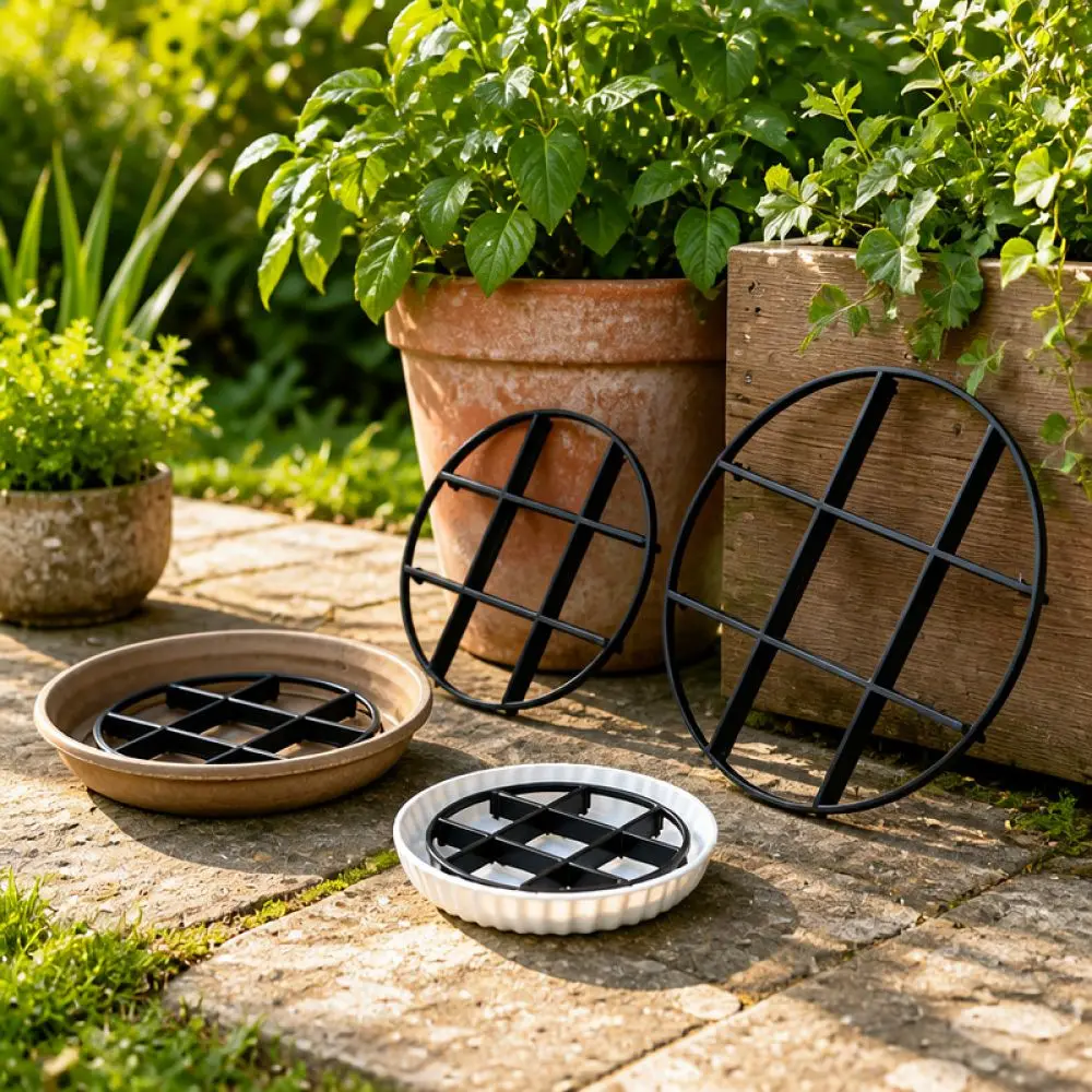 Garden Pot Riser Grid Base Tray Breathable Drainage Mat Plastic Plant Support For Home Gardening Flower Container