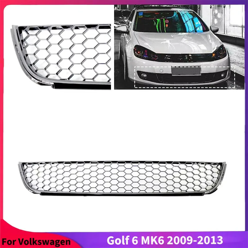 

For Volkswagen Golf 6 MK6 2009-2013 Car Front Bumper Grilles Hood Honeycomb Frame Grills Body Kit Splitter Air Vent Cover Tuning