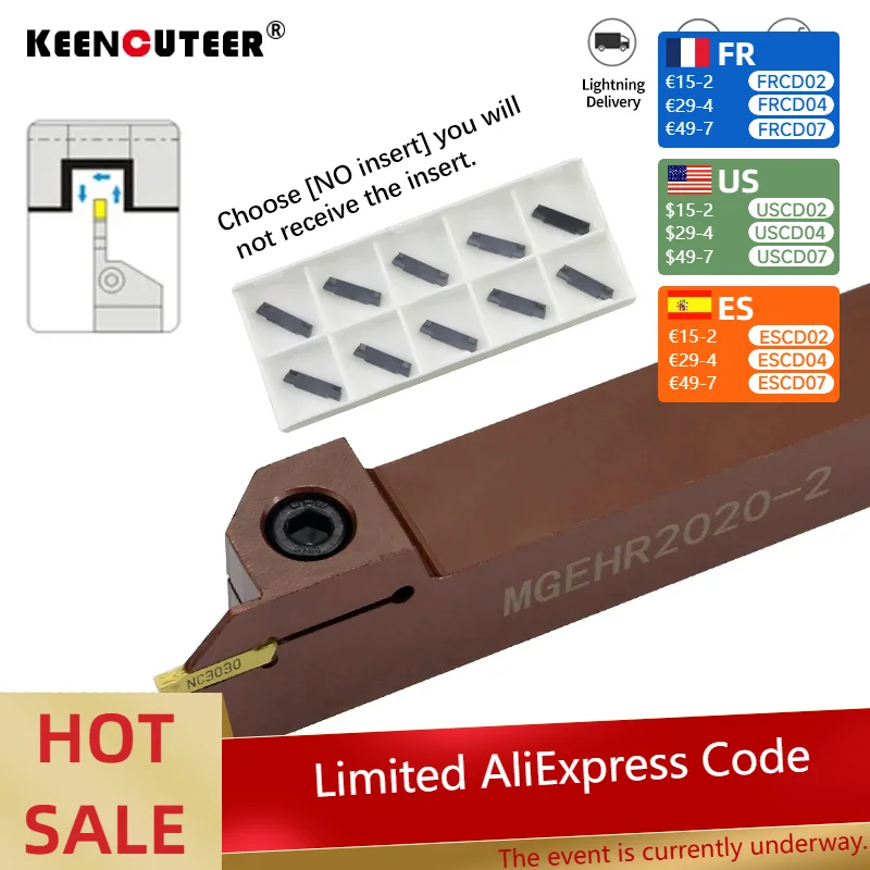 

MGEHR2525-2 MGEHR2525-4 MGEHR2525-5 holder MGEHR grooving Spring steel material MGMN200-500 CNC Lathe Insert for Turning Tool