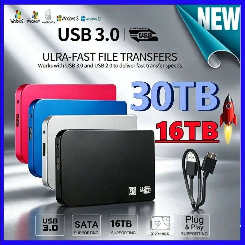 

256TB SSD High-speed SSD USB 3.0 Enclosure Mobile Hard Drive Cases for SSD External Storage HDD Box With USB3.0 Cable ABS