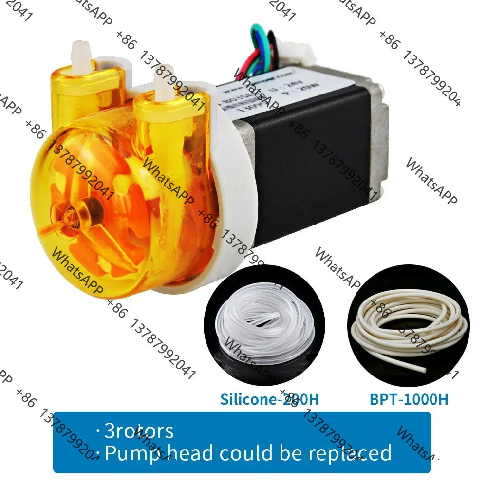 KAS Small Stepper Peristaltic Dosing Water Pump 12V 24V 3‑Rotors For Silicone BPT Tube