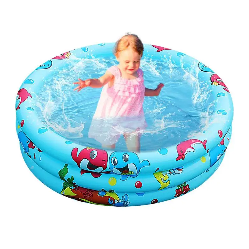 

Inflatable Swimming Pool Three-Layer Water Fountain Toys Kiddie Toddler Outdoor Pool Design Quick Drainage For Girl/Boy Outdoor