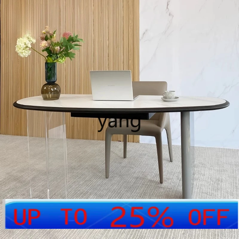Lmm Modern Simple Home Computer Desk Light Luxury Advanced Sense Study Table Internet celebrity Slate Desk