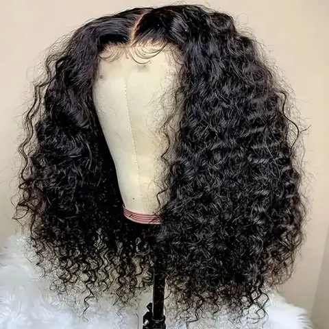 Curly Short Bob Wig Human Hair Deep Wave Glueless Wear And Go 13X6 Hd Lace Front Water Curls Human Hair Lace Frontal Vietnamese