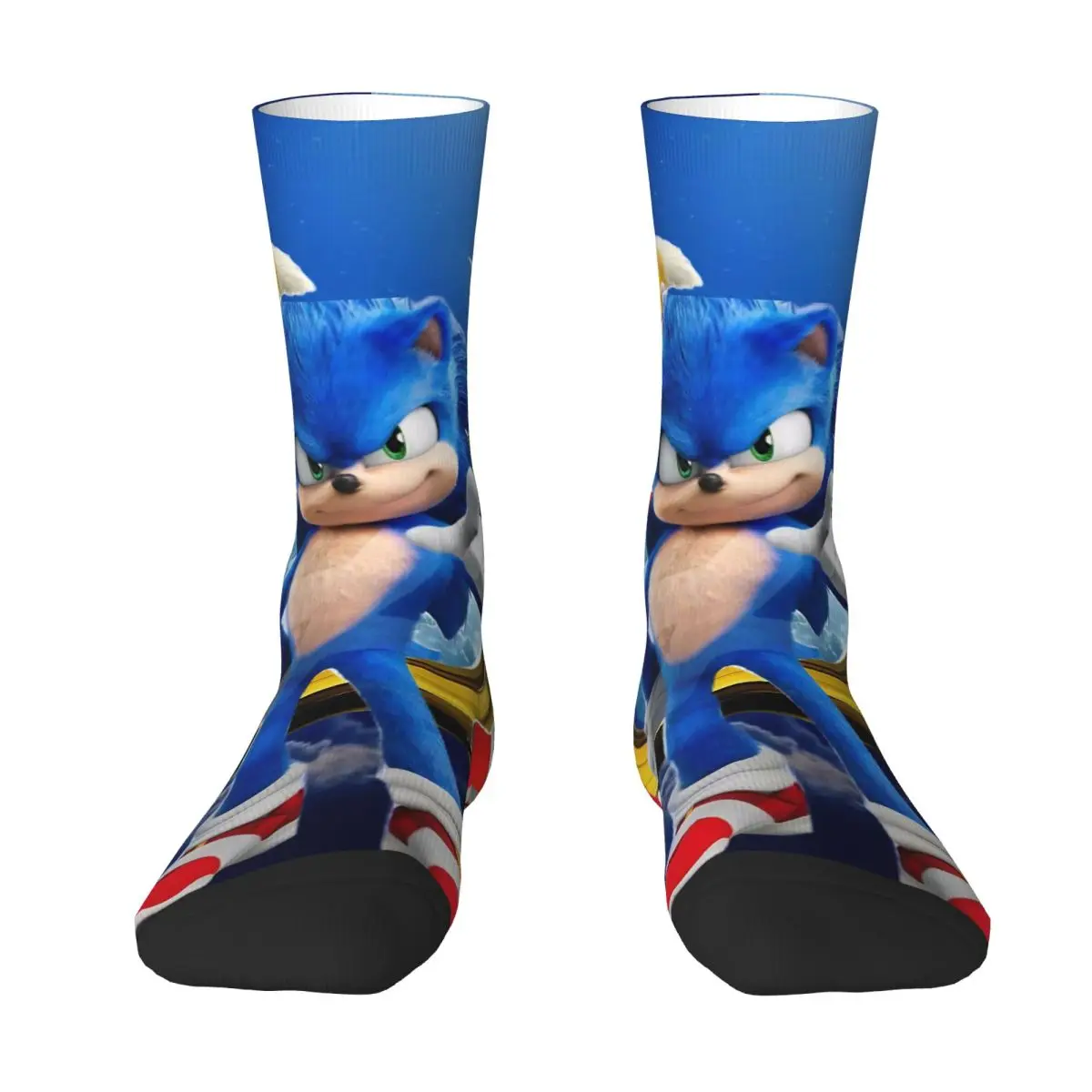 Sonices Game Socks Blue Character Fashion Stockings Winter Anti Bacterial Men Socks Soft Pattern Skateboard Socks