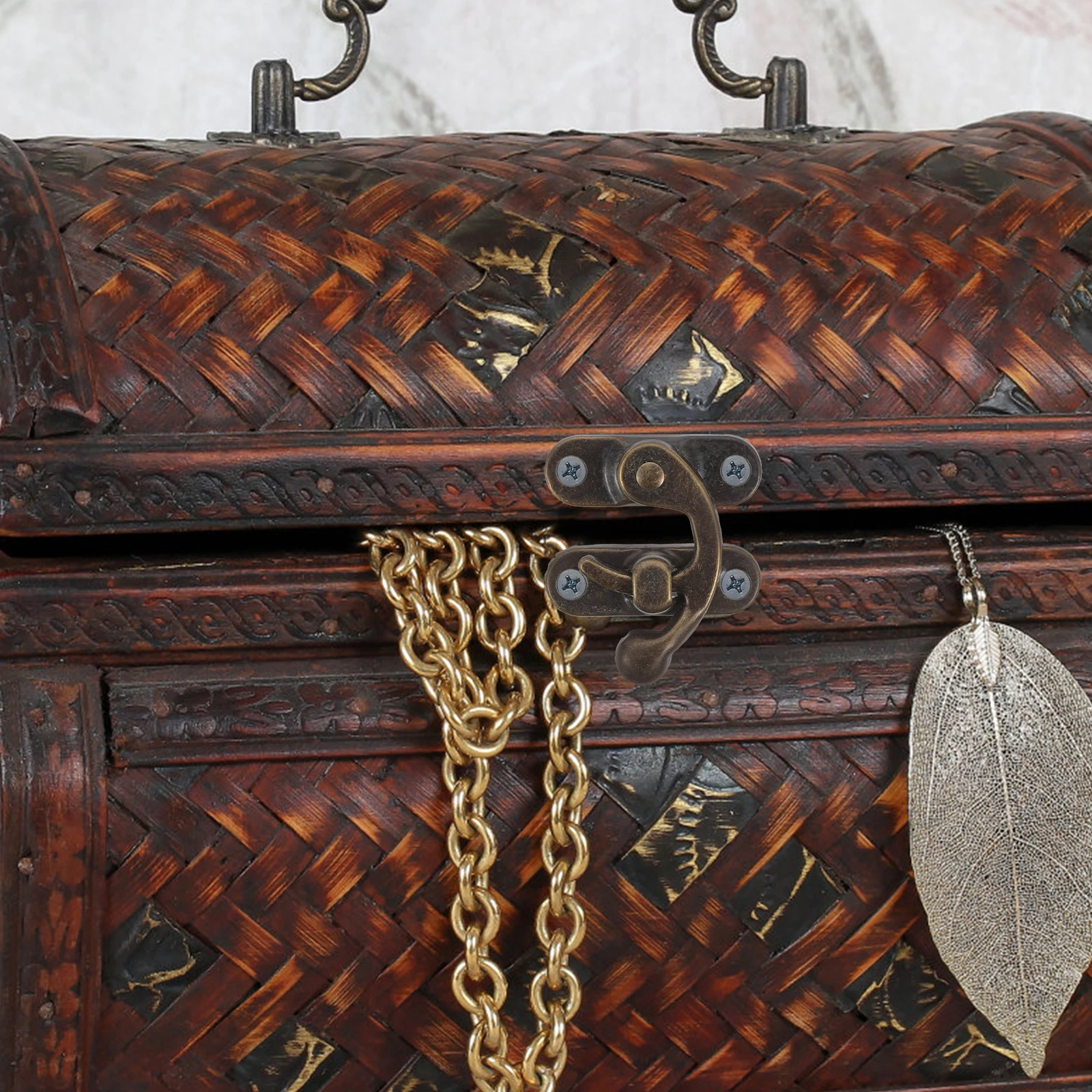 

50Pairs Vintage Iron Jewelry Box Latch Wood Box Hasp Latch Retro Cabinet Buckle Durable Furniture Accessory