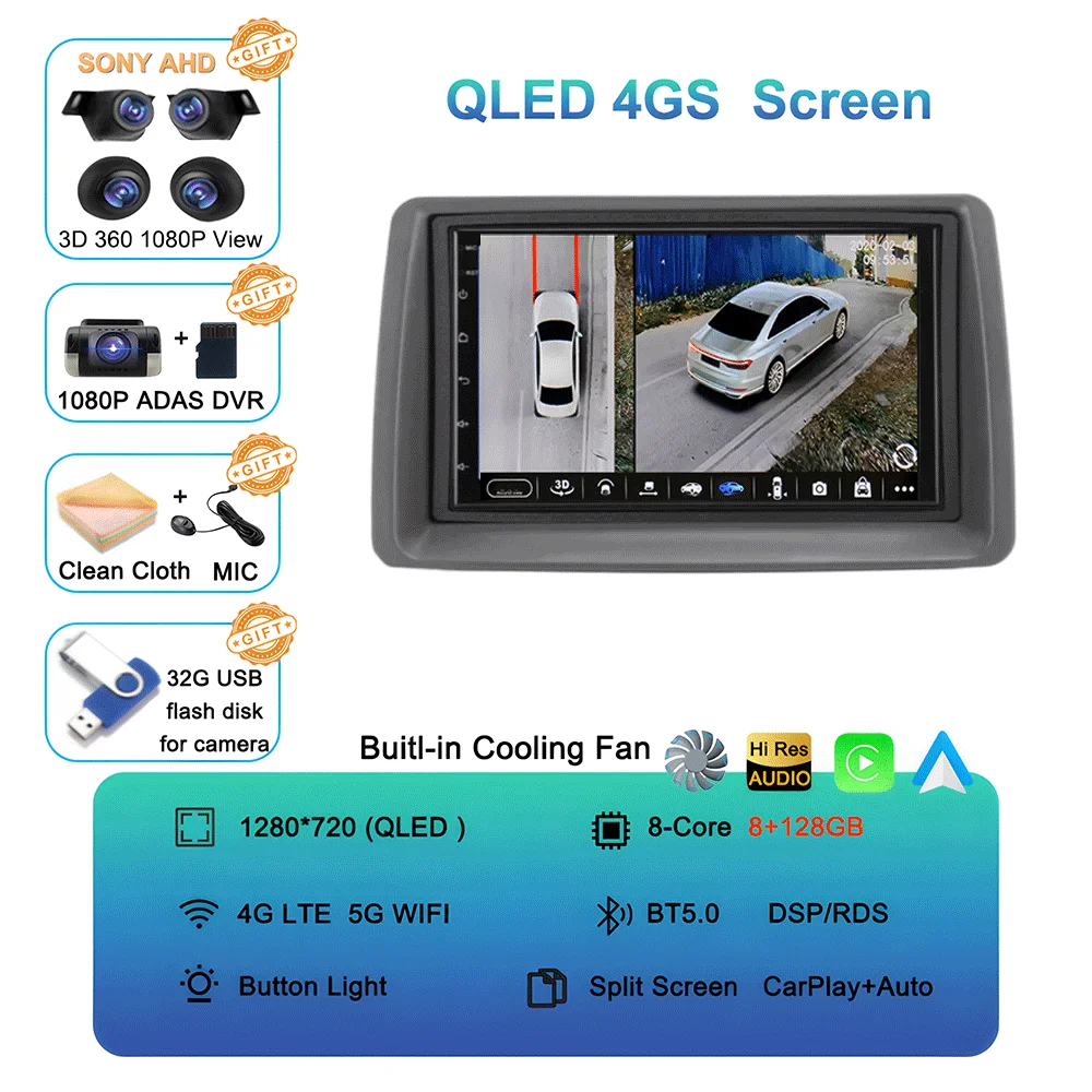 7 inch autoradio Android 16 voor FIAT Panda 2003 2004 2005 2006 2007 - 2012 Stereo Multimedia Speler Navigatie Autoradio Carplay Auto