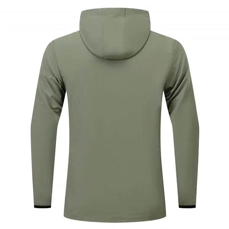 Men's Sports and Leisure Slim Jacket Outdoor Training Running Sweatshirts Hooded Simple Hundred Running Long-sleeved T-shirt