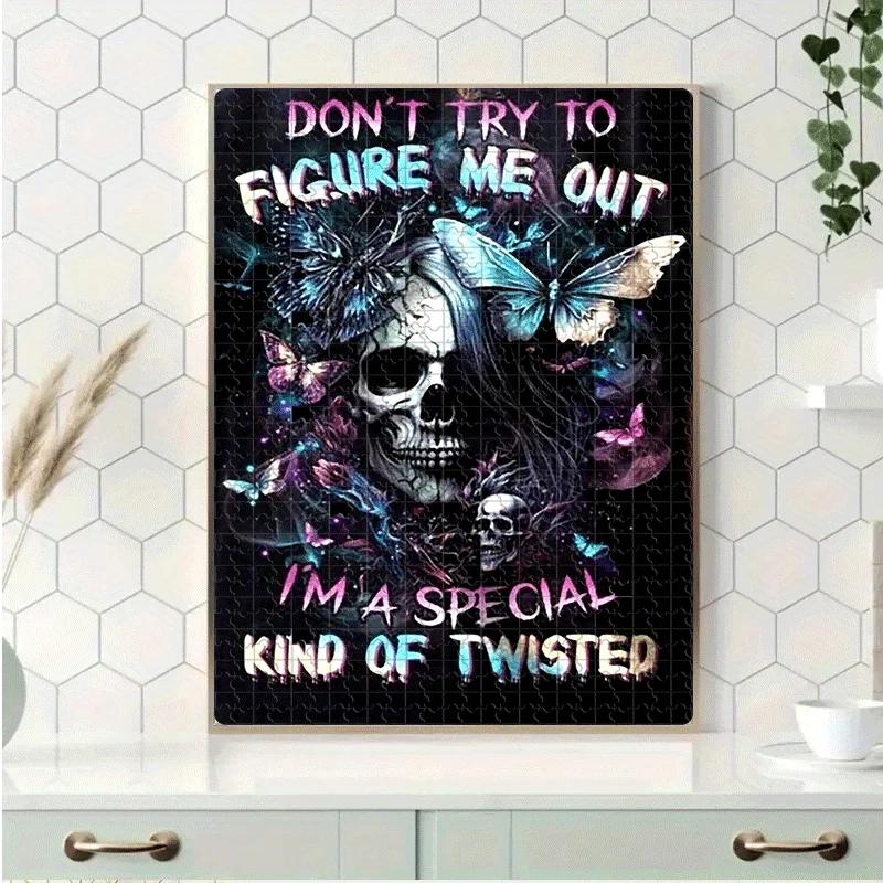 Farfalla e teschio: Twisted Self Puzzle 500 pezzi/1000 pezzi Puzzle per adulti - Gioco interattivo per famiglie, Sfida per compagni universitari, Br