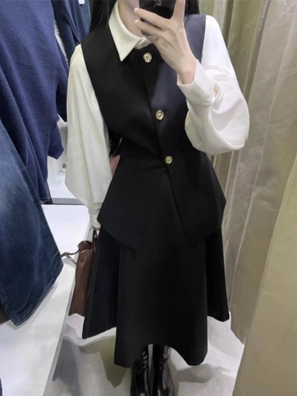 

Новинка 2025 года, женский круглый жилет Svel Ne с поясом для похудения, высокая талия, модное полиэфирное волокно, универсальный однотонный жилет