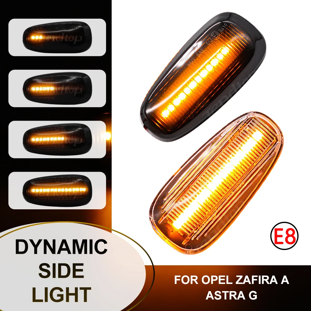 Dynamic LED Fender Turn Signal For Opel Astra G 1998-2009 Zafira A 1999-2005 Side Marker Lights lamps 2000 2001 2002 2003 2004