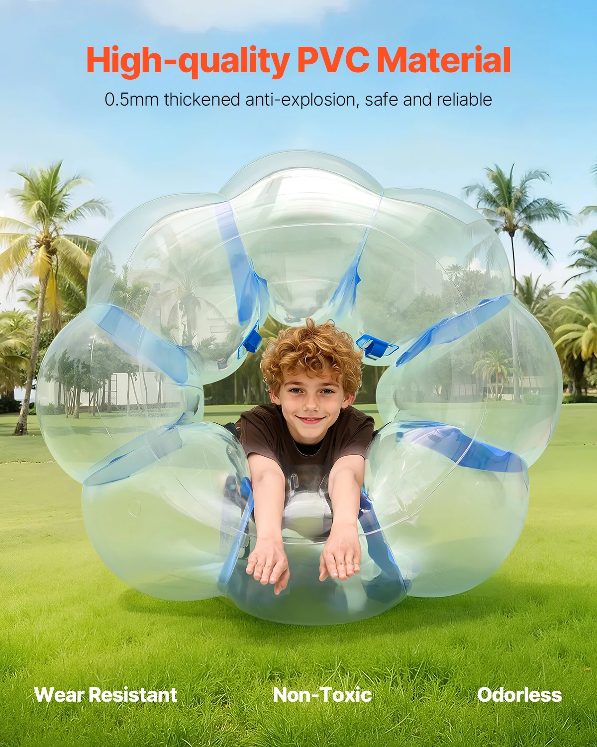 SucceBuy 1 Pacote de 4FT Bolas de Para-choque Infláveis Corpo Sumo Zorb Bola PVC Hamster Humano Bolha Knocker Bopper Brinquedo para Jardim Quintal Parque