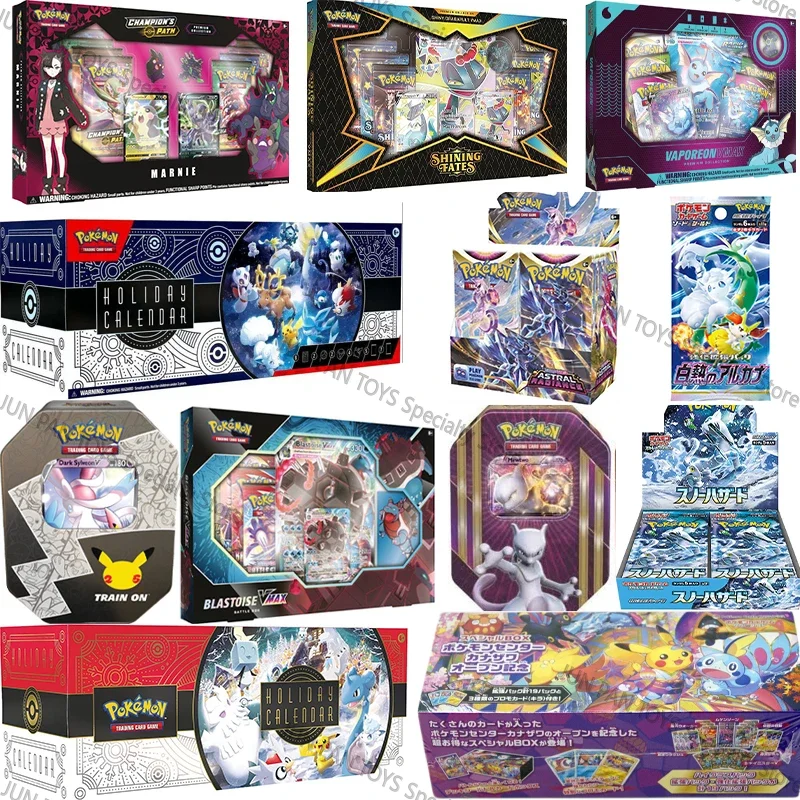 Oryginalny kalendarz świąteczny Pokemon TCG Premium Collection VStar Scarlet Violet 25 Train on Pikachu EX Crown Zenith VMAX GX Toys