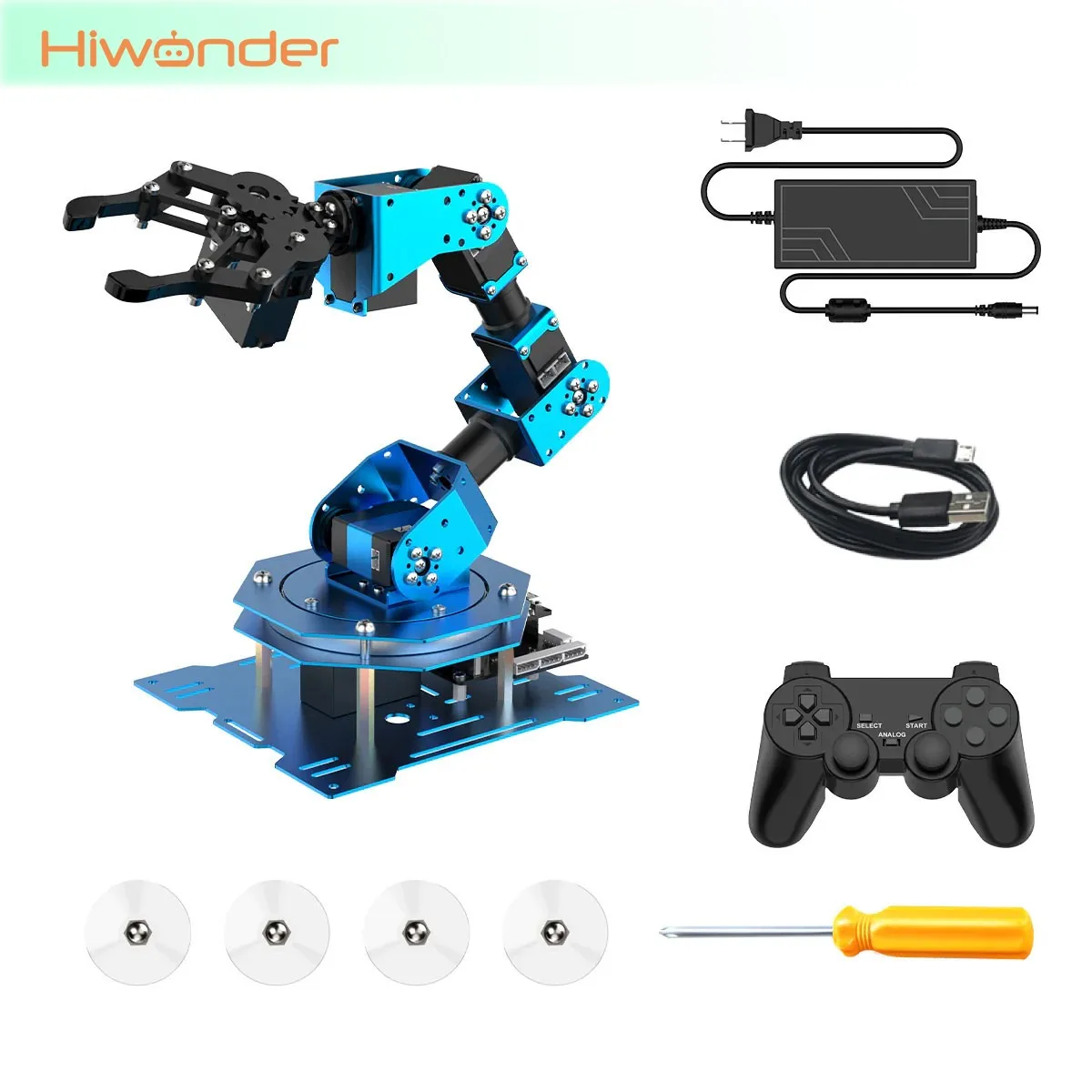Hiwonder xArm 1S Kit / Assembled 6DOF Desktop Robotic Arm with Bus Servos for Position & Voltage Feedback