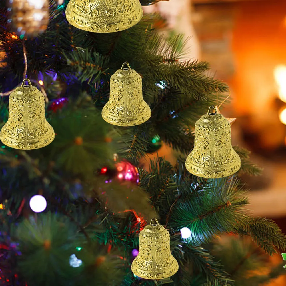 1pcs 6/8/10cm Christmas Bells Xmas Tree Hanging Ornaments Household Decorative Bell Christmas New Year Festival Party Decor