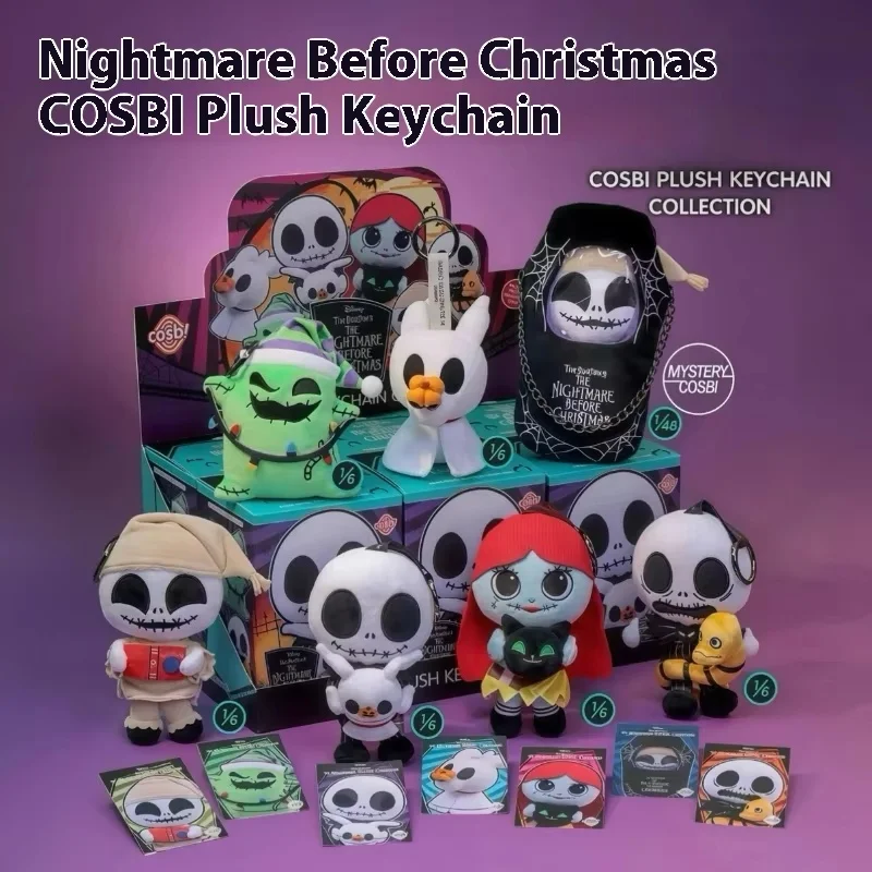 New Hot Toys Nightmare Before Christmas Blind Box Cosbi Keychain Collection Mystery Box Toy Halloween Surprise Gifts Collection