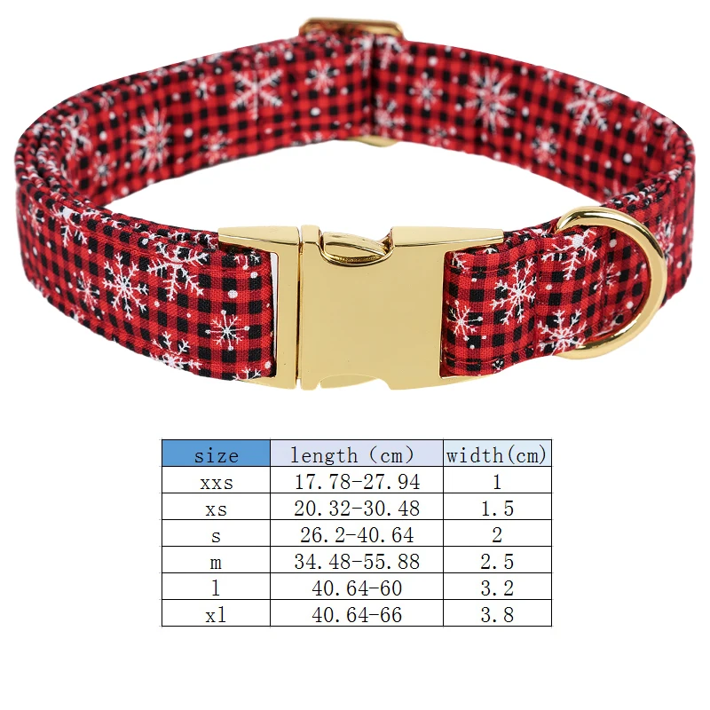 Unique Style Paws Red Christmas Dog Collar, Christmas Dog Collar for Small Medium Large Dog