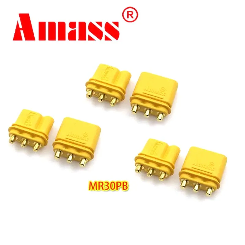 10pair/20PCS Amass MR30 MR30PB MR30PW Connector Plug With Sheath Female & Male for RC Lipo Battery RC Multicopter Airplane