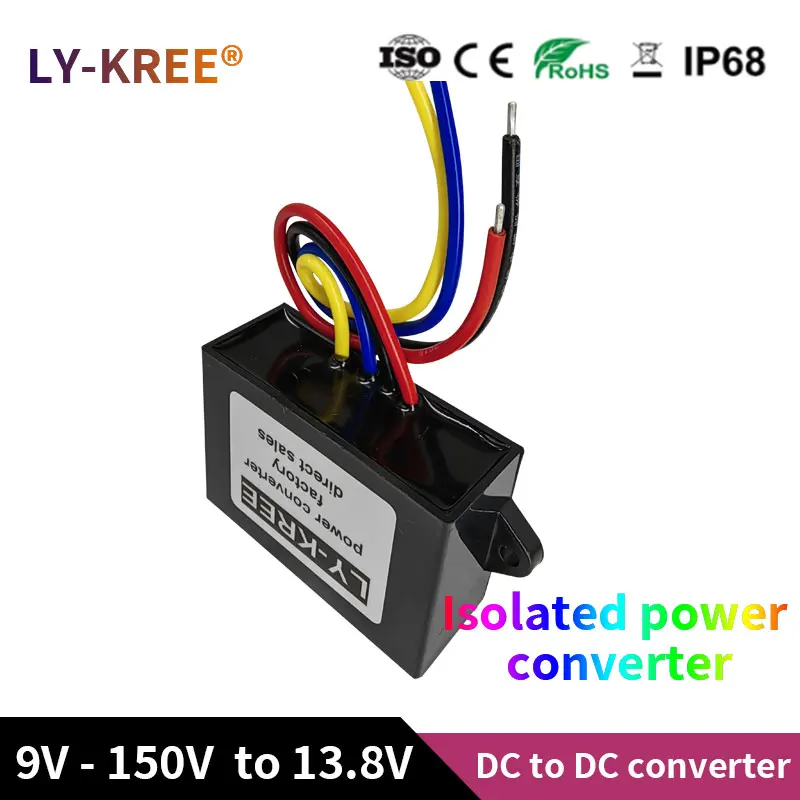 Isolation Electrical 12V 24V 36V 48V 60V 72V 96V 100V 110V to 13.8V Step-down module DC-DC Buck Converter  Voltage stabilization