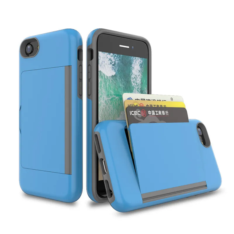 For iPhone 18 Pro Max 17 16 15 14 13 12 11 XS XR SE 2022  6 7 8 Plus Case Candy Color Card Slots Cover Business Capa