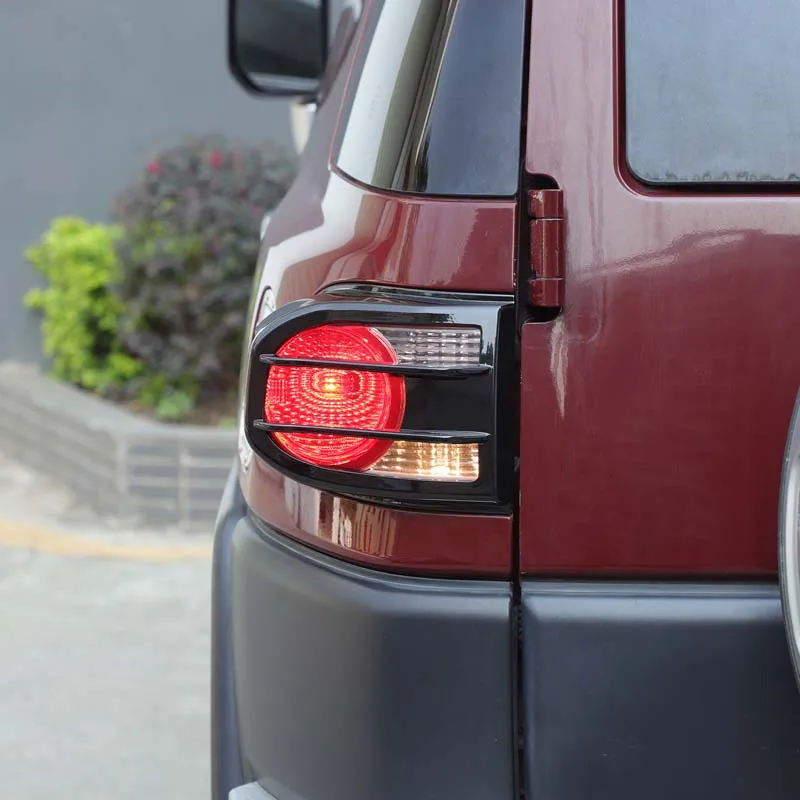 

For Toyota FJ Road Cruiser 2007-2021 tail lamp cover car rear tail lamp protective cover protective accessories ABS piano black