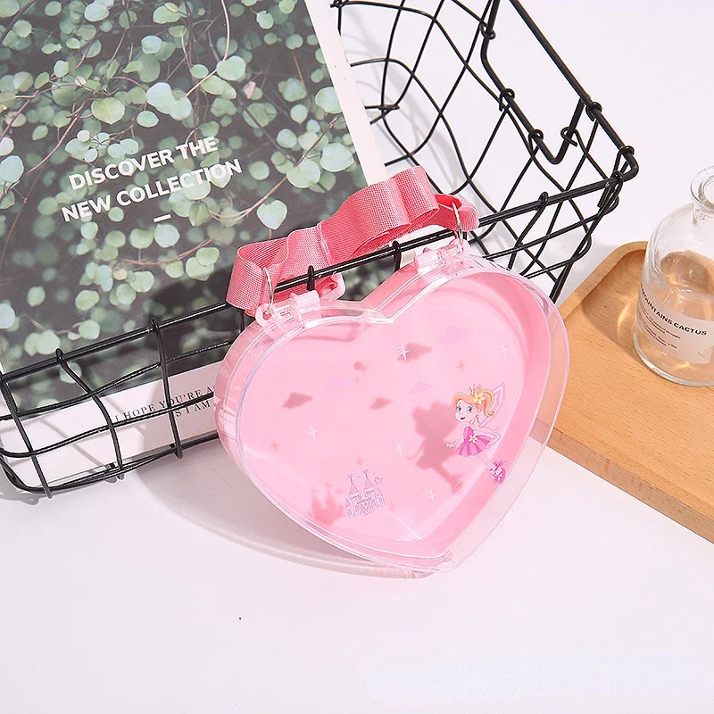 transparent cartoon plum blossom shell bear peach heart backpack, new jewelry packaging box.