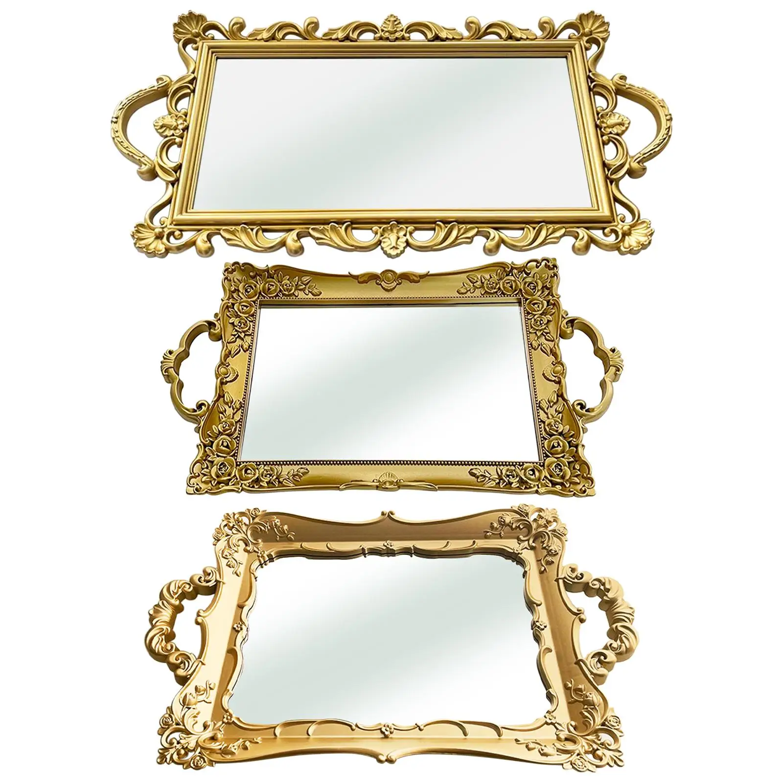 Multifunctional Mirror Tray Serving Platter Display Tray Bread Tray Vanity Tray,