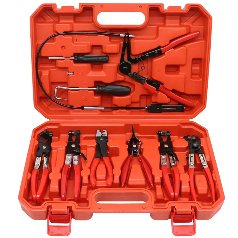 9Pcs General Motors hose snap ring pliers tool set flexible cable clamp removal tool oil seal auto repair tool