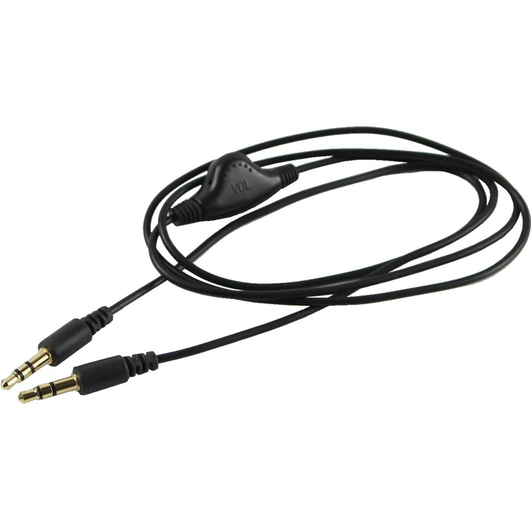 CABE-4Pcs 3.5Mm M/M Stereo Headphone Audio Extension Cable Cord With Volume Control Black