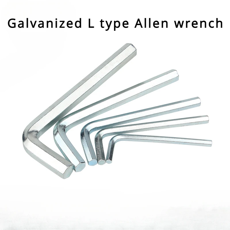 20pcs Galvanized Allen Wrench Cross Allen Wrench Screwdriver L Type Hexagonal Key 2/3/4/5/6/8/10mm