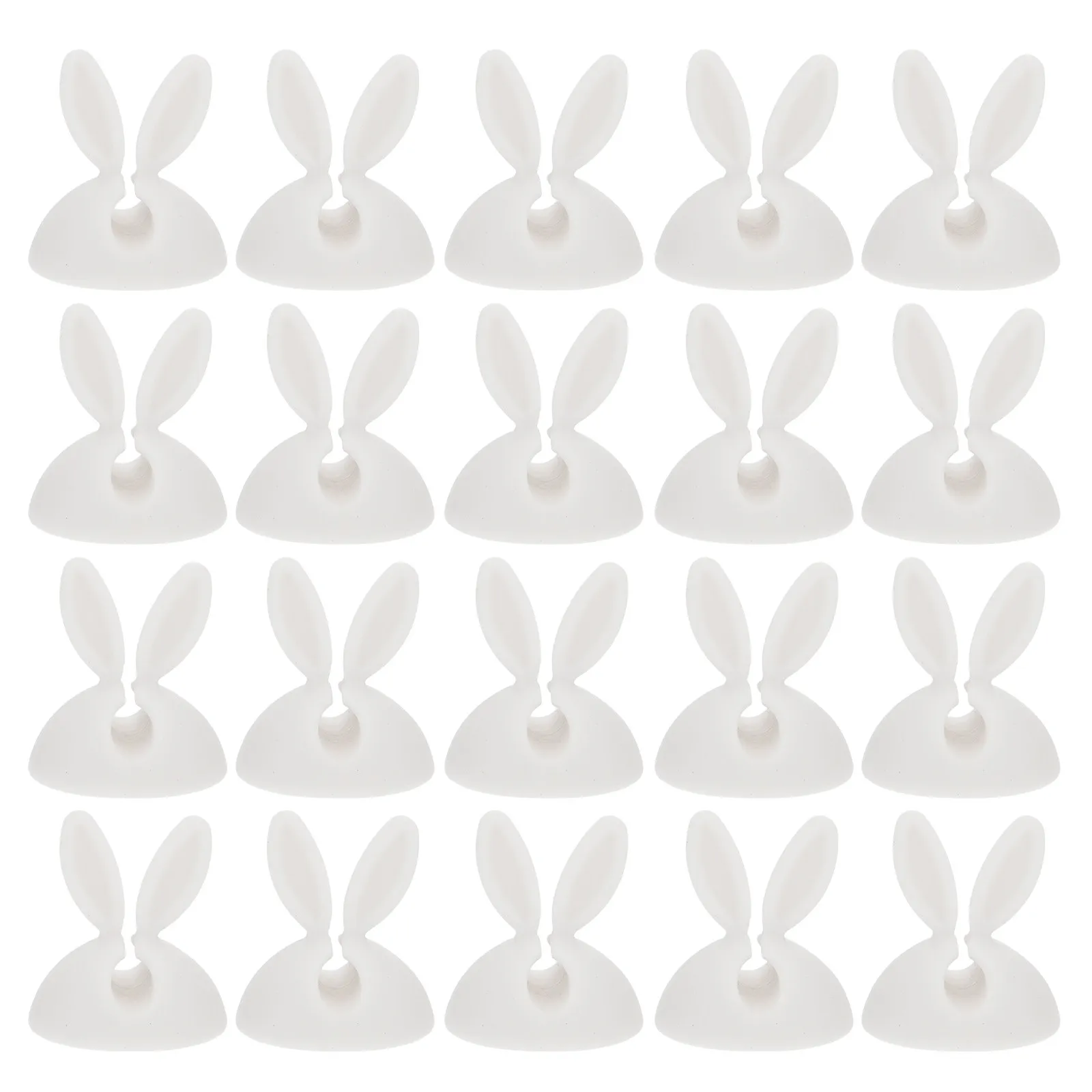 20Pcs Tpr Single Hole Wire Organizer Rabbit Shape Cord Holder Desktop Cable Clips Desktop Cord Clips Cable Management
