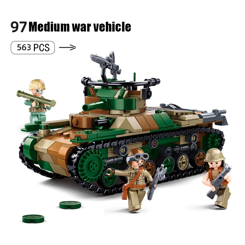 Sluban WWII Military Battle Army Tank Pirate Fighter Model Building Blocks Bricks Kits Classic War Weapons Sets Child Toys Gifts