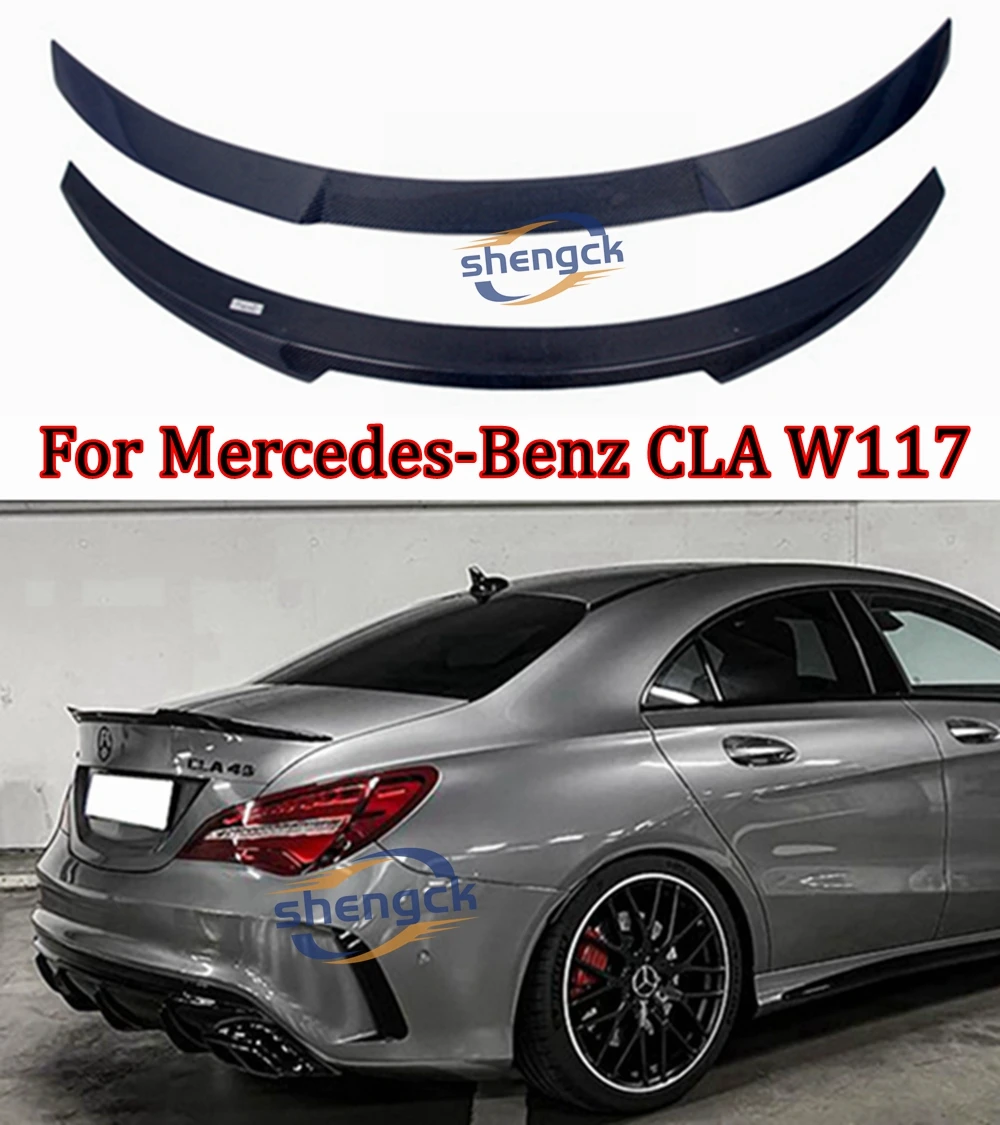 

For Mercedes-Benz CLA W117 C117 CS Style Carbon Fiber Rear Spoiler Trunk Wing 2013-2019 Forged carbon