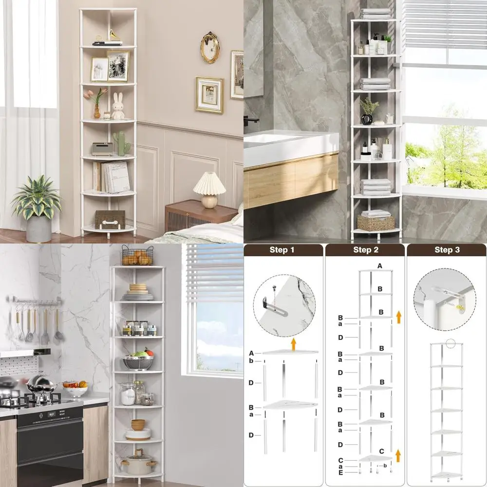 

Угловая полка с мраморно-белым металлическим каркасом — 64,7 кухонный органайзер для хранения и аксессуары для декора