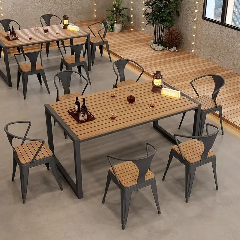 Outdoor courtyards, plastic wood tables and chairs, barbecue shops, cafés, outdoor outdoor gardens, waterproof and sun-proof