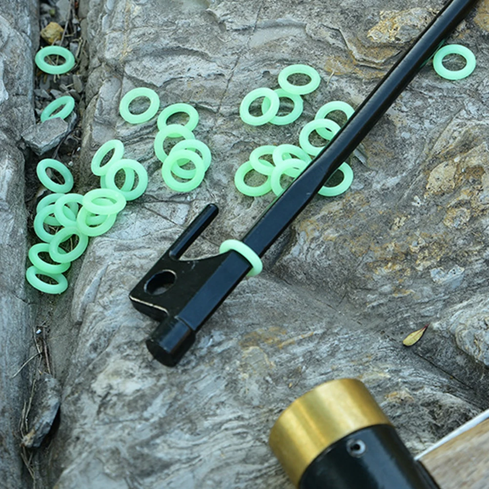 

40 PCS Tent Silicone Ring Camp Pegs Accessories Night Stake Fluorescent