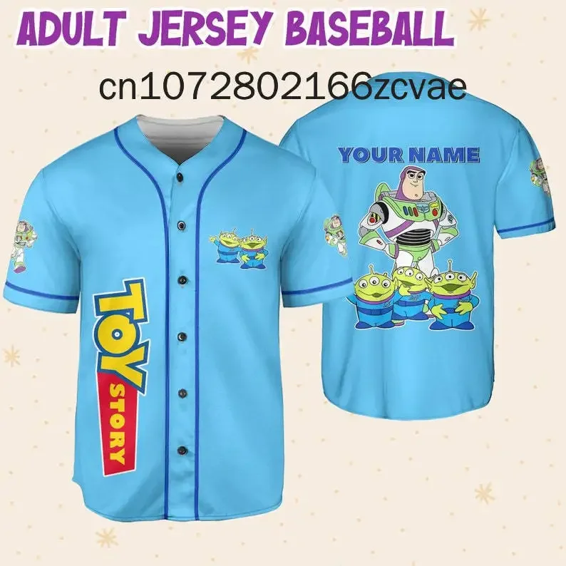 Toy Story Baseball Lovely Personalized Cartoon Print Baseball Jersey Shirts Outdoor Sports Casual Men Women Kids Tops