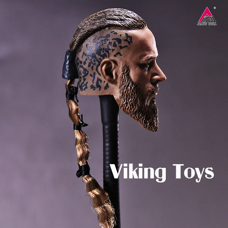 1/6 Scale Male Head Sculpt Viking Travis Fimmel with Braid fit 12