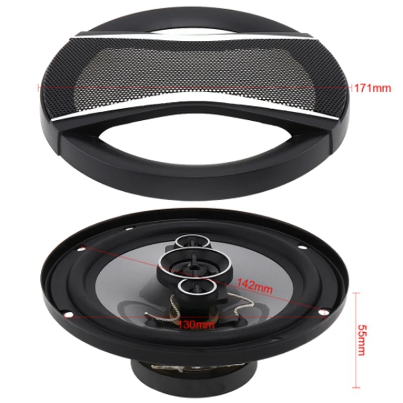 2Pcs 6 Inch 650W 4 Way Universal Car Coaxial Hifi Speakers Auto Audio Music Stereo Speaker Non-Destructive Installation