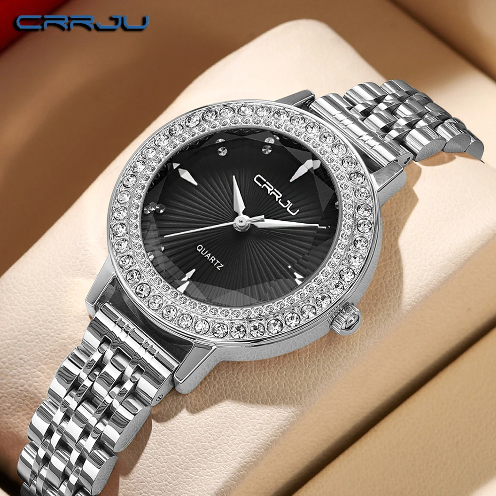 

CRRJU Brand Watch Luxury Women Simple Dial Fashion Bracelet Quartz Wristwatch Student Ladies Watches Reloj Mujer