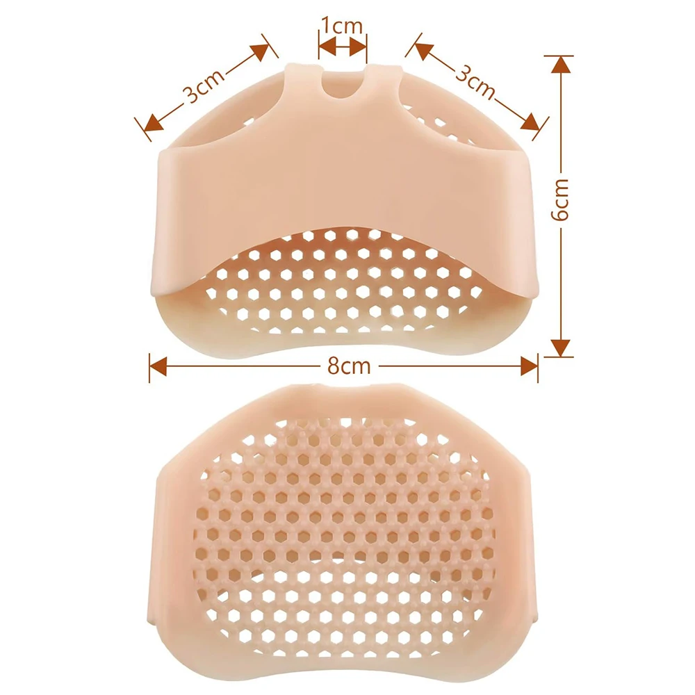 6 Stuks Siliconen Middenvoetskussen Voor Voorvoet Pijnverlichting Anti-Slip Schokabsorberende Buitensportkussen Voor Hoge Hakken