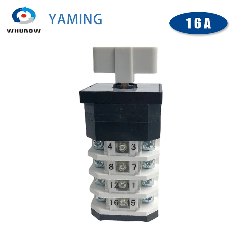 LW12-16A دائرة التحكم متعددة المواضع مفتاح دوار 1-5 أقطاب الاتصال الفضي العالمي والعتاد كام تغيير أكثر محدد