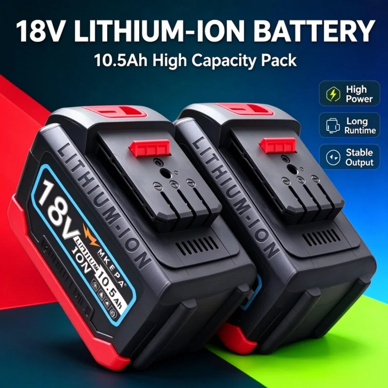 18V 10.5AH 5S3P Original Lithium Battery with BMS, Ideal for 21V Electric Drills, Fast Charging Performance