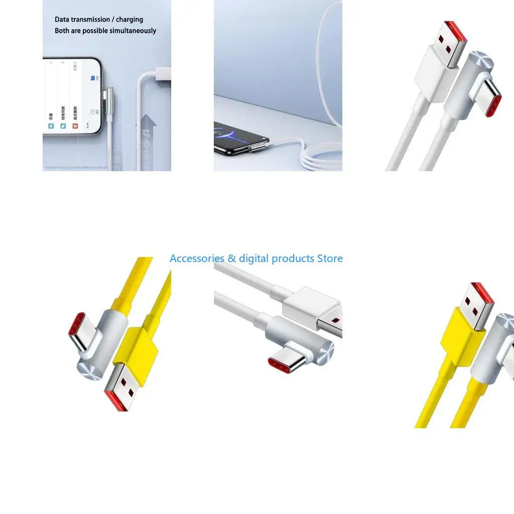 77JD Universal 120W 90 Degree Data Transfer Charging Extension Cord for Mobile Phone