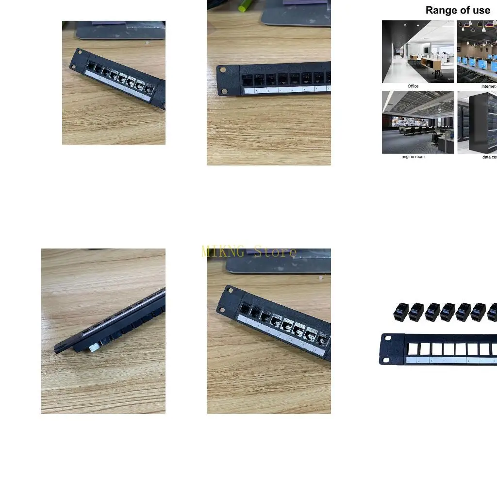 8 Port Straight-through CAT6 Patch Panel RJ45 Cable Adapter Keystone Ethernet Distribution Frame UTP 19in best sale