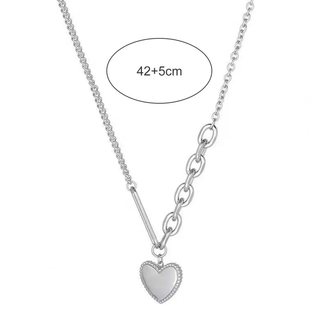 Neck Decoration Long Lasting Big Heart Clavicle Necklace for Daily Life