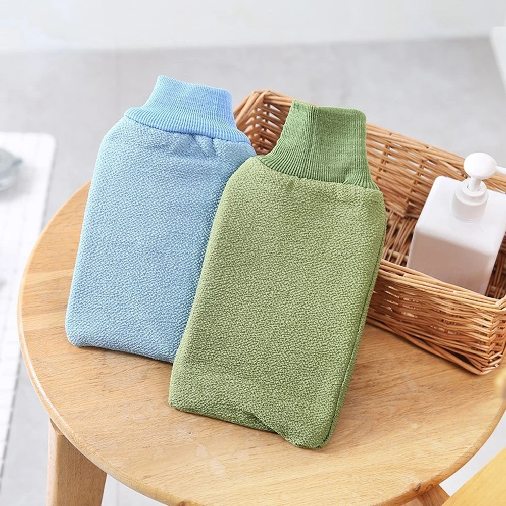 

4pcs Premium Bathing Gloves Cotton Polyester Shower Scrubber Exfoliating Skin Cleaner Wrist Closure Random Color