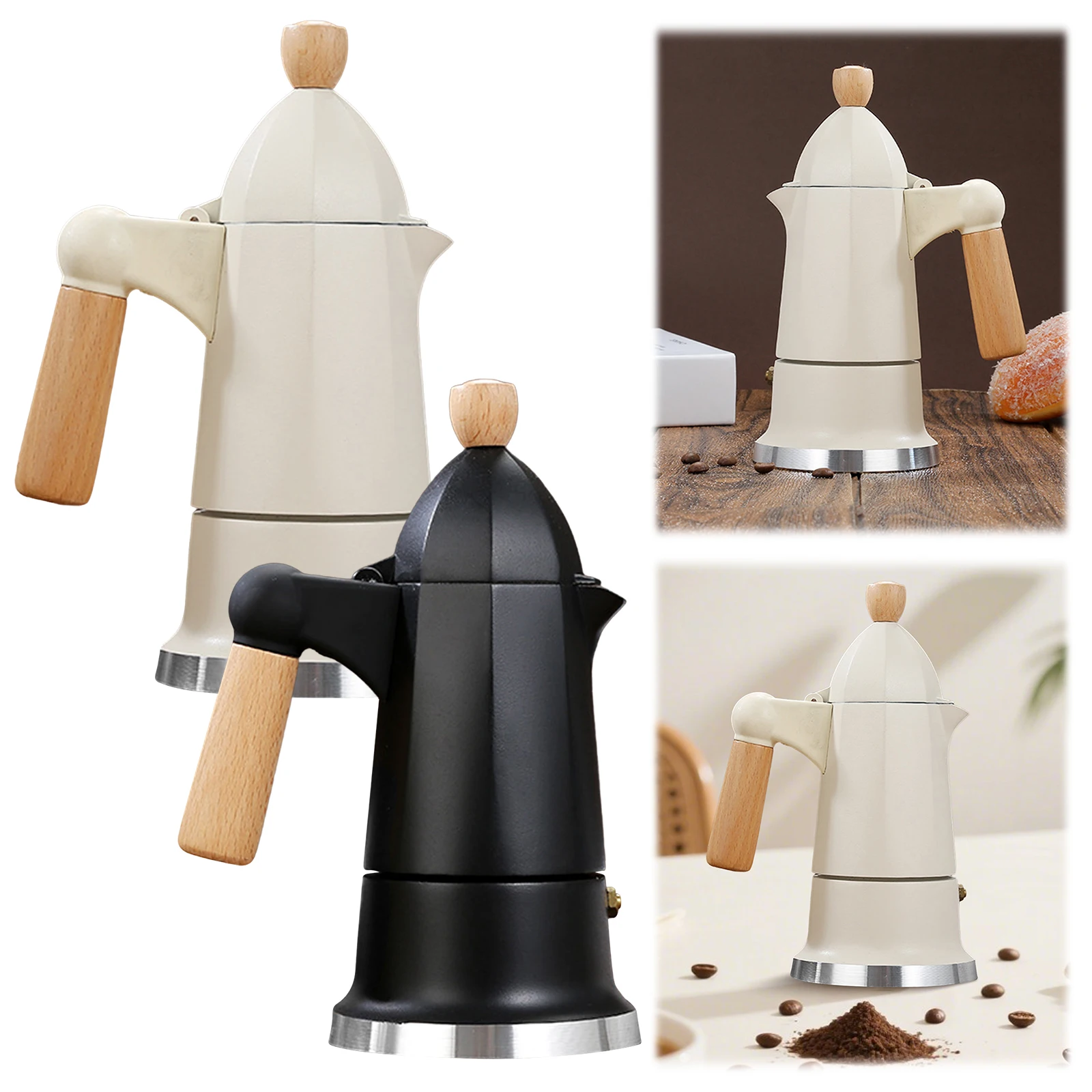 

3 Cup Stovetop Coffee Maker Percolator Coffee Pot Cuban Coffee Maker for Home Use