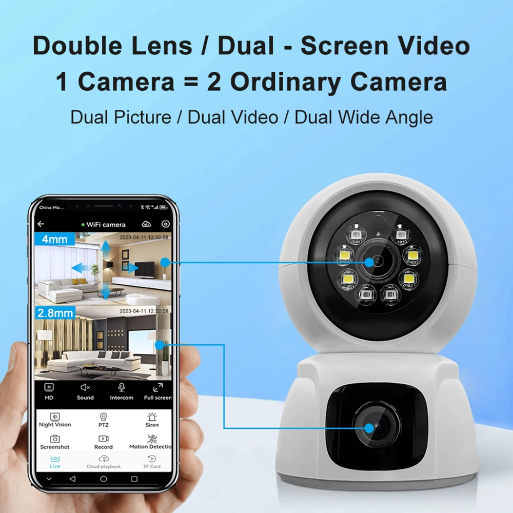 DIDSeth 4MP Ip Video Surveillance Camera Dual Lens Mini Camera Indoor Security Mini Cameras Wifi CCTV Surveillance Camera