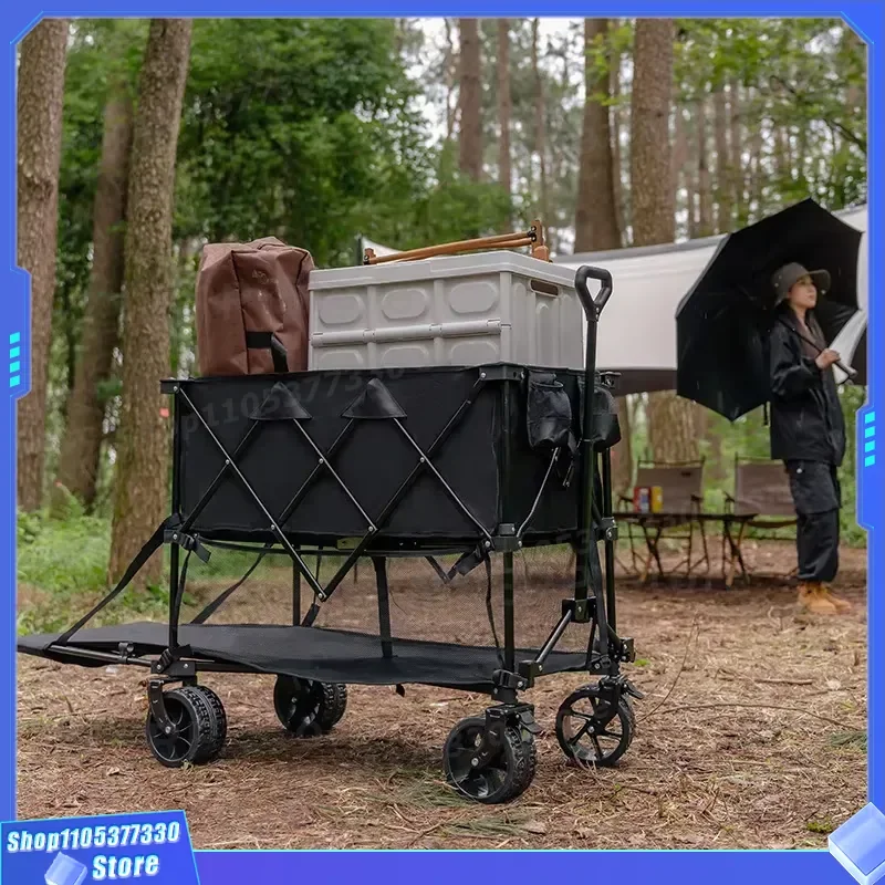 Portable Metal Camper Trailer Foldable Compact Double Decker Oversize Model For Outdoor Travel Picnic Campground Foldable